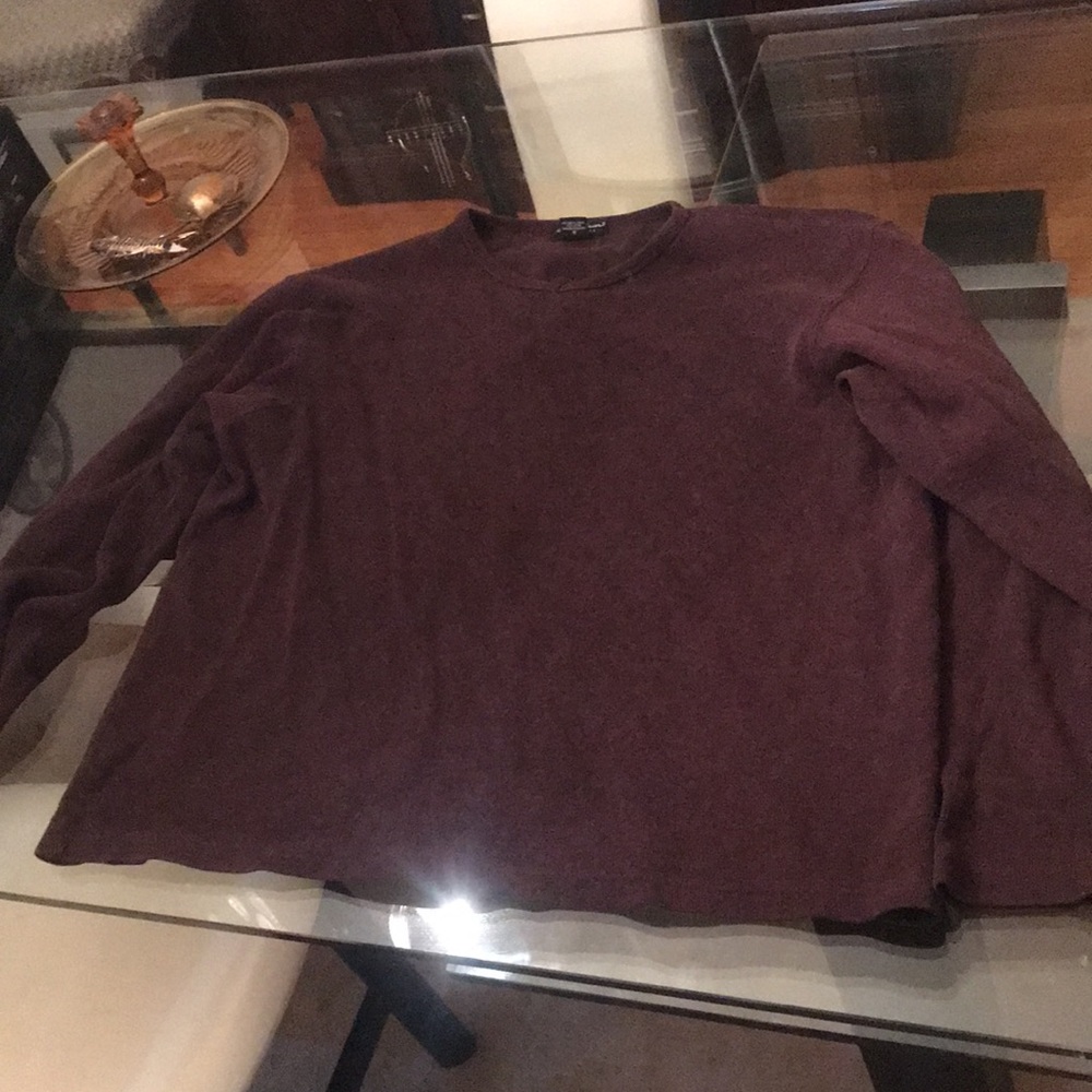 Beautiful Warm Burgundy Sweater Eddie Bauer 100% Cotton Very Comfy!